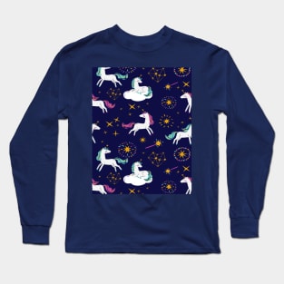 Unicorn Pattern Long Sleeve T-Shirt